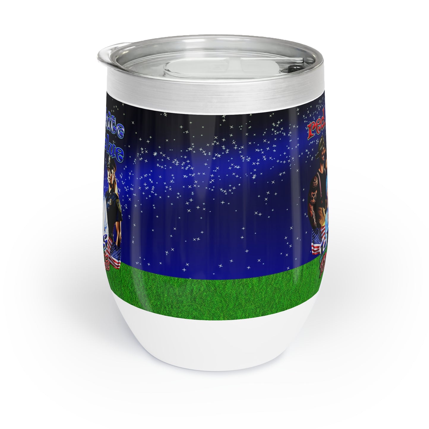 rw&b lives matter - Chill Wine Tumbler ('snoops' background)