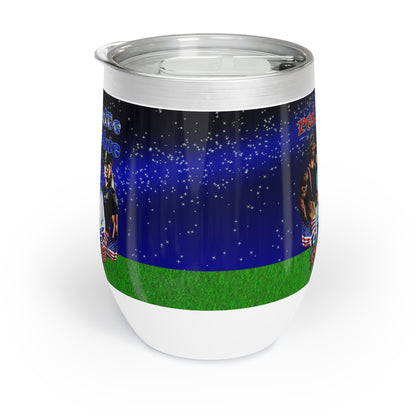 rw&b lives matter - Chill Wine Tumbler ('snoops' background)