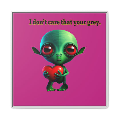 I don't care that your grey - framed canvas art (pink)