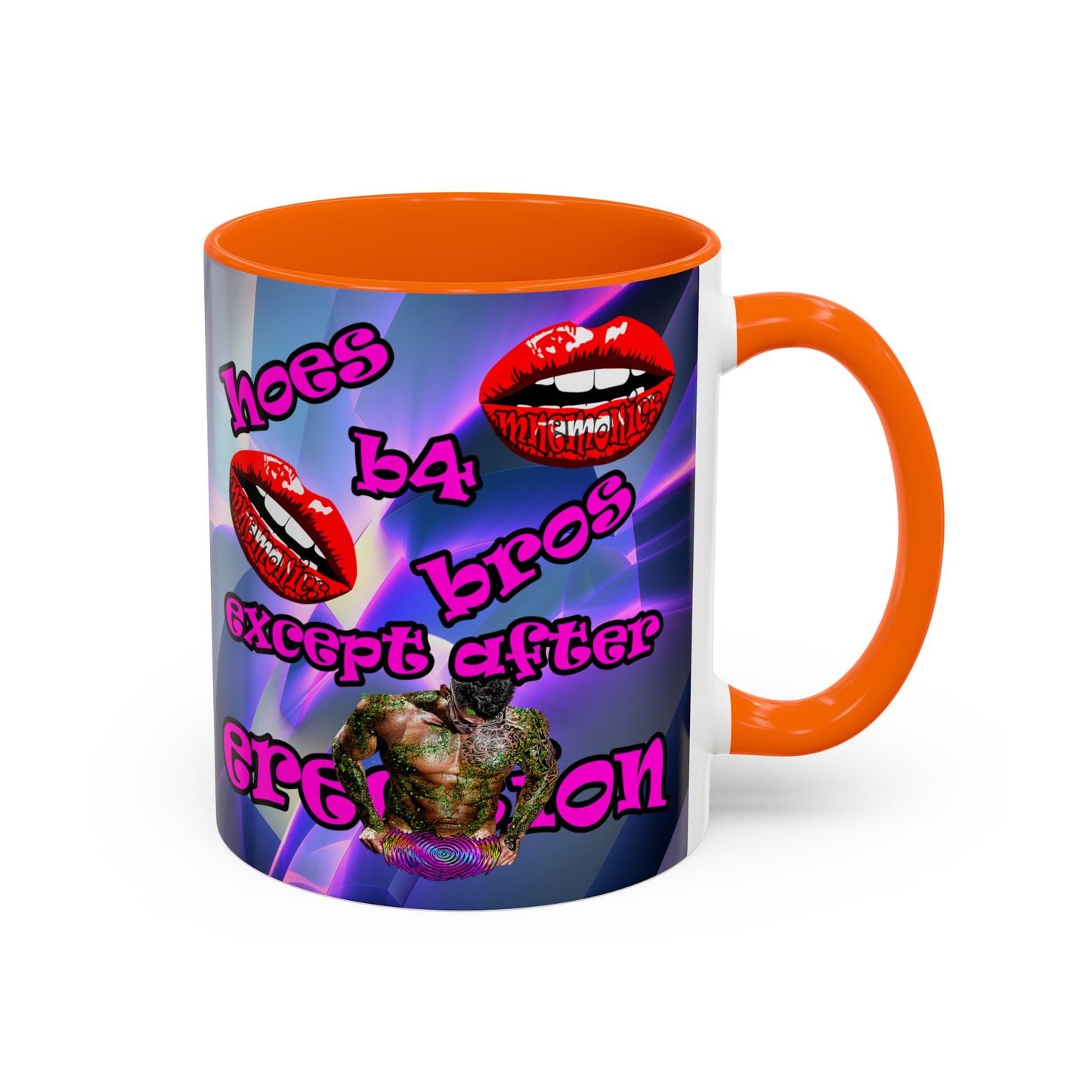 hoes b4 bros - Accent Mug (grey-pink wave)