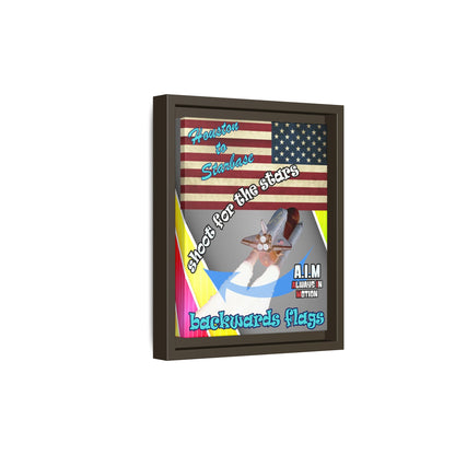 shoot for the stars - framed canvas art (rainbow split)