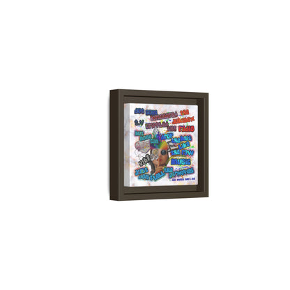 drop the beat - framed canvas art (white marble)