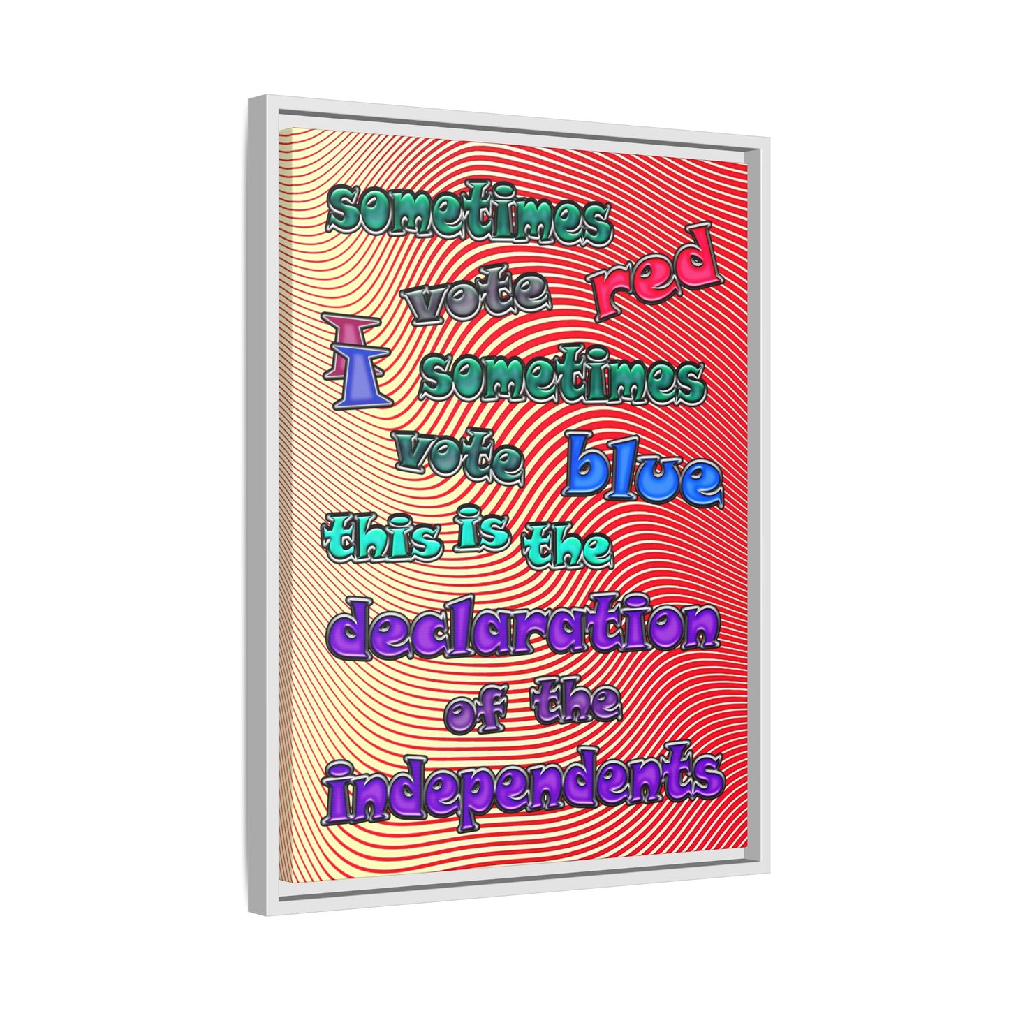 declaration of the independents - framed canvas art (yellow-orange wave)