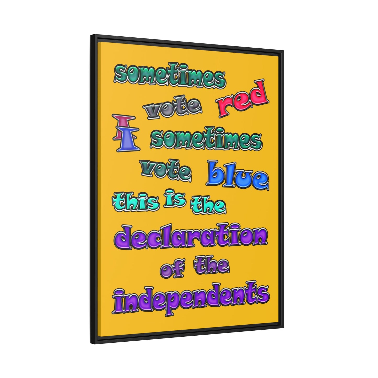 declaration of the independents - framed canvas art (yellow)