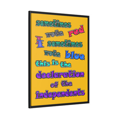 declaration of the independents - framed canvas art (yellow)