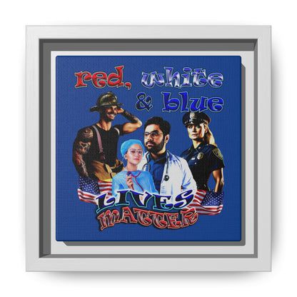 rw&b lives matter - framed canvas art (dark blue)