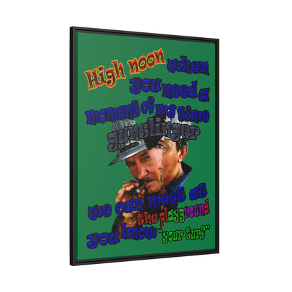 high noon - framed canvas art (dark green)