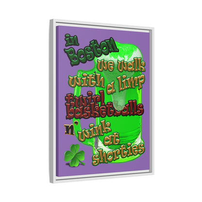 celtics logo - framed canvas art (light purple)