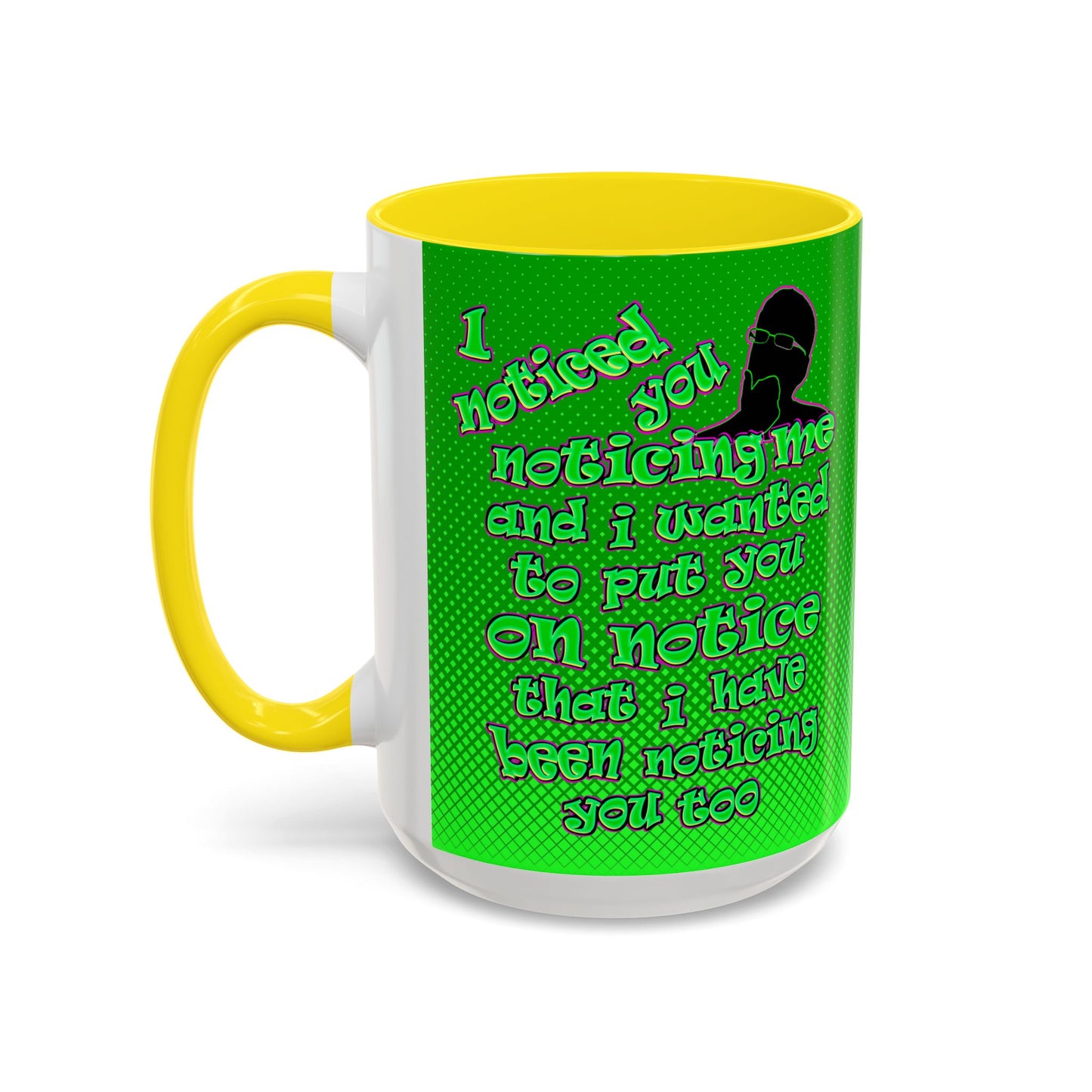 noticed you noticing - Accent Mug (logo green)