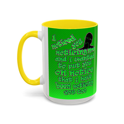 noticed you noticing - Accent Mug (logo green)