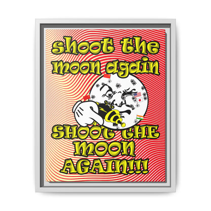 shoot the moon again - framed canvas art (yellow-orange wave)