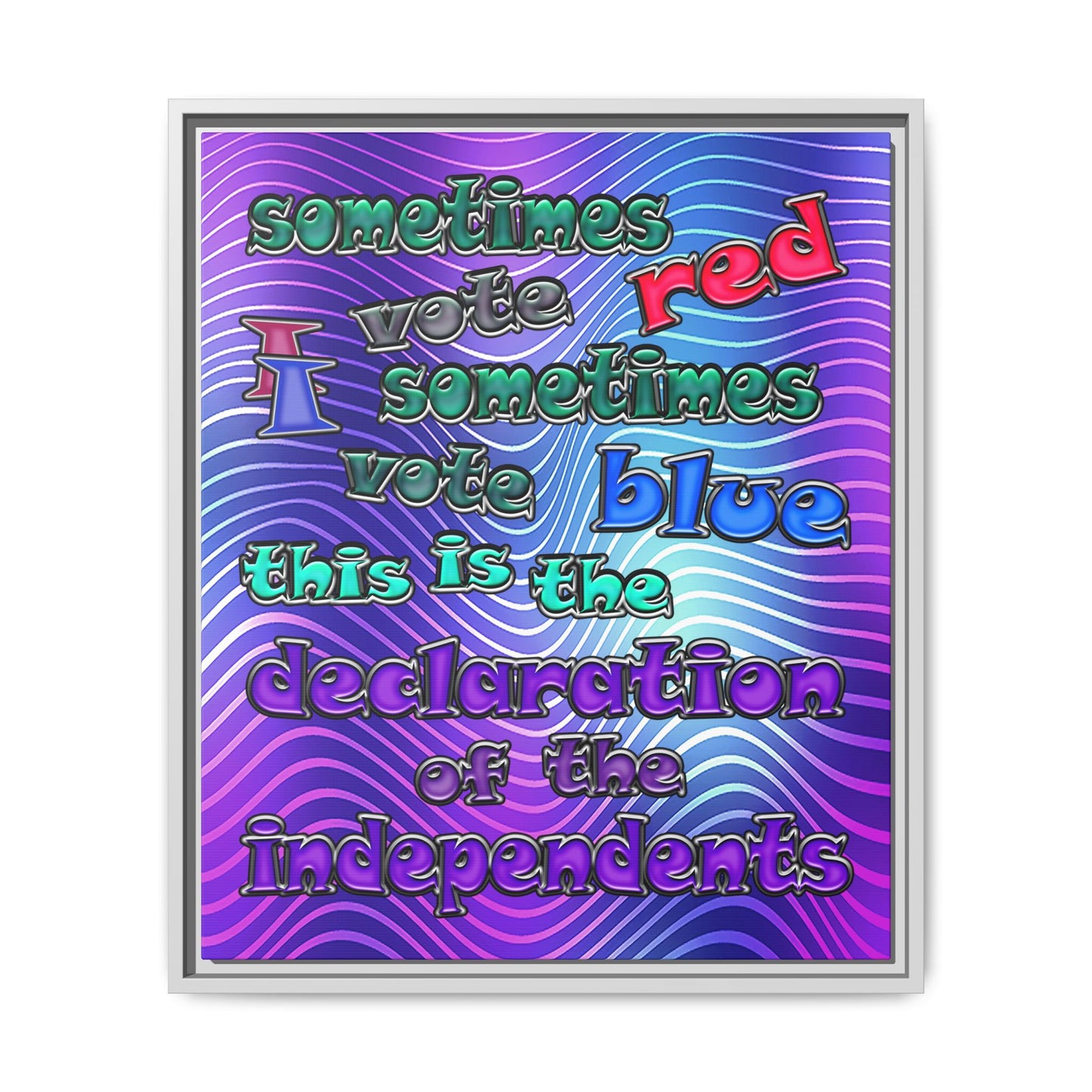 declaration of the independents - framed canvas art (purple wave)