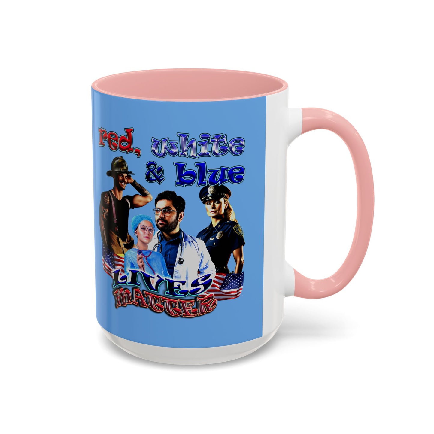 rw&b lives matter - Accent Mug (light blue)