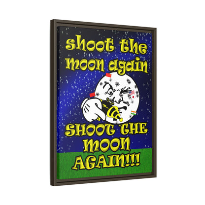 shoot the moon again - framed canvas art ('snoops' background)