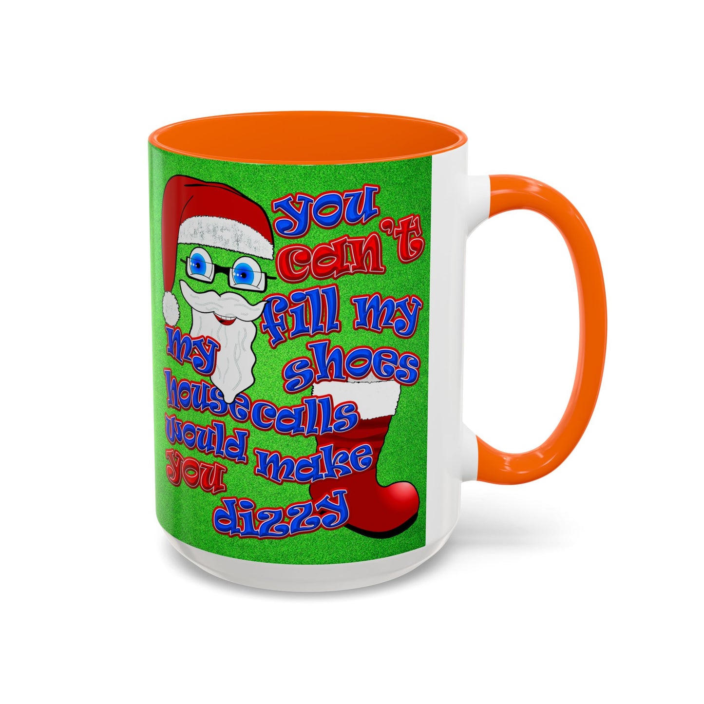 santa's shoes - Accent Mug (green turf)