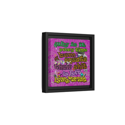 the bum's shit - framed canvas art (pink swirl)