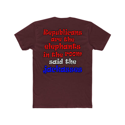 donkeys and elephants - Men's Cotton Crew Tee