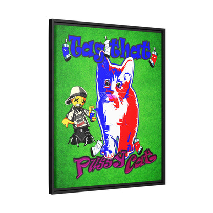 tag that - framed canvas art (green turf)
