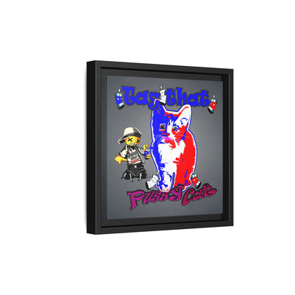 tag that - framed canvas art (grey-light grey)
