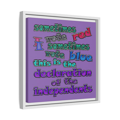 declaration of the independents - framed canvas art (light purple)