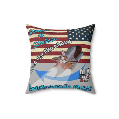 shoot for the stars - Spun Polyester Square Pillow - (light grey)