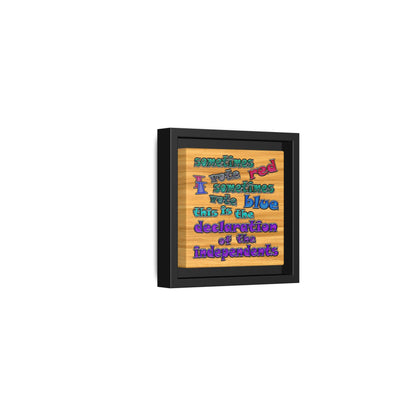 declaration of the independents - framed canvas art (butterscotch wood finish)