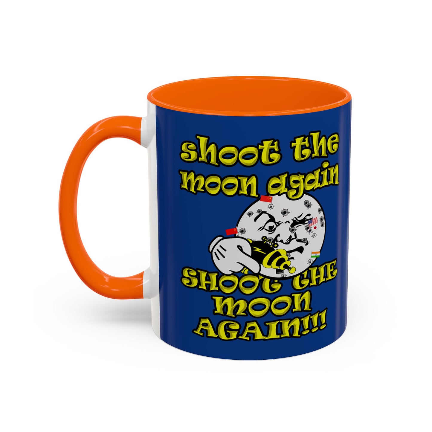shoot the moon again - Accent Mug (dark blue)