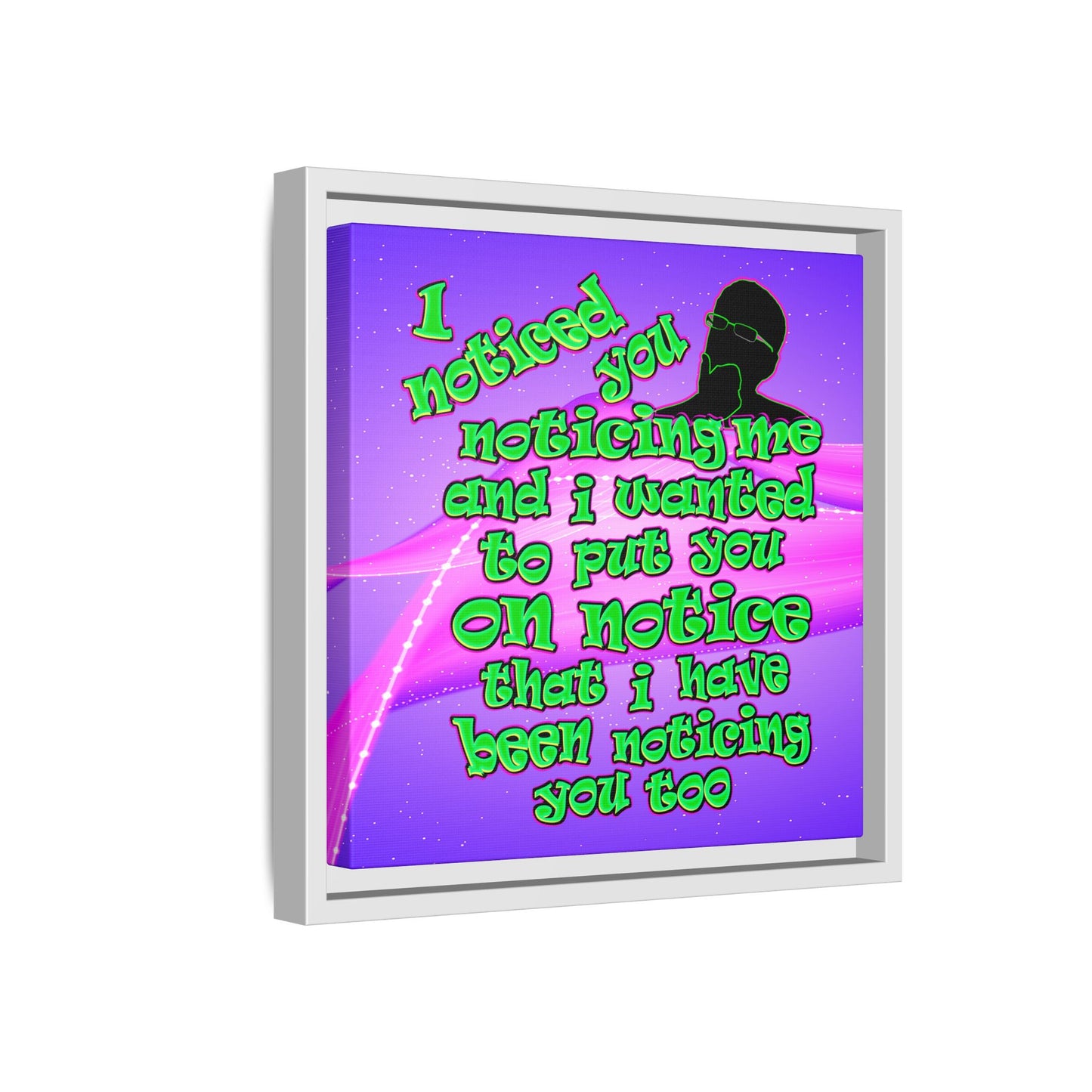 noticed you noticing - framed canvas art (purple-pink wave)