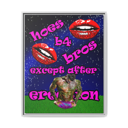 hoes b4 bros - framed canvas art ('snoops' background)