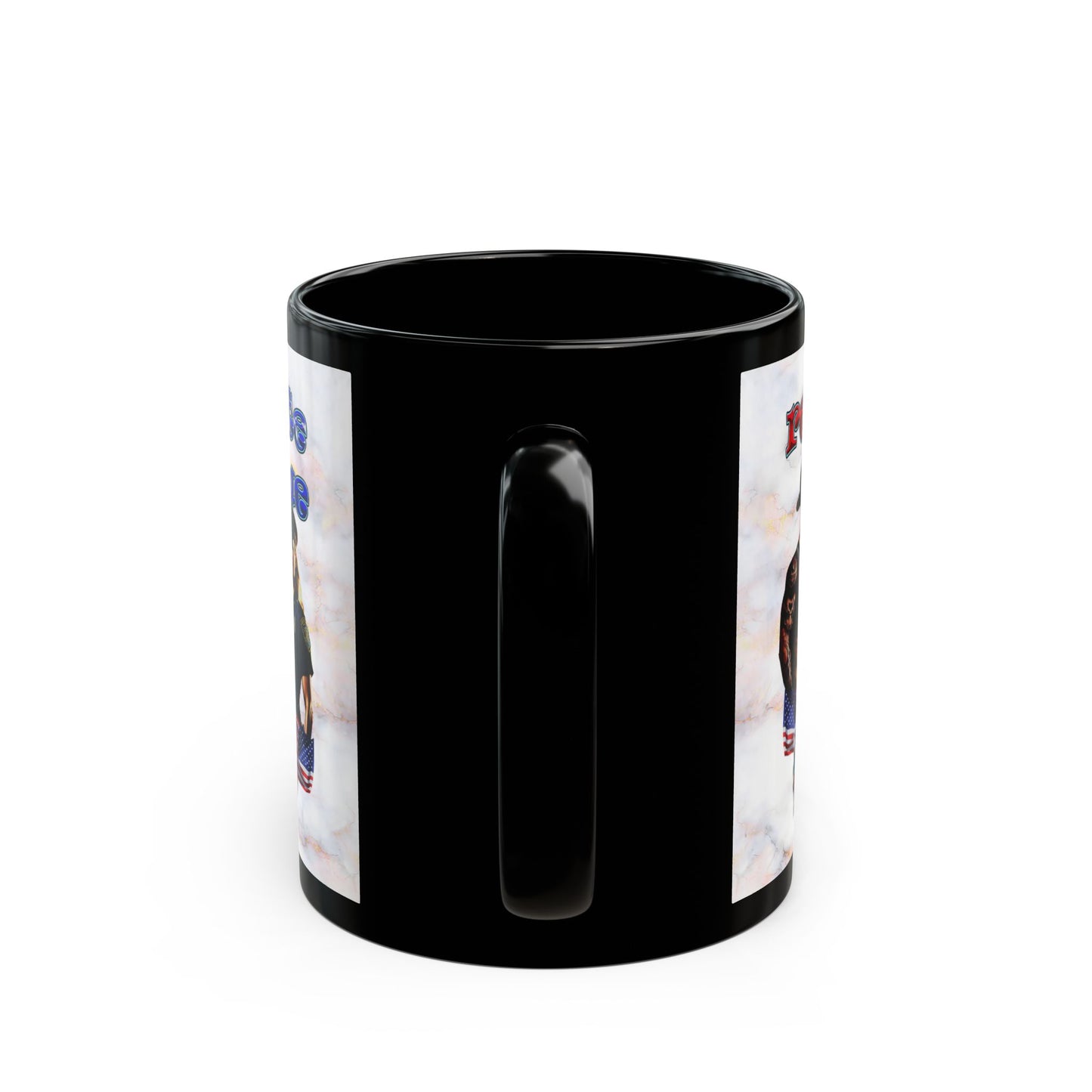 rw&b lives matter - Black Mug (white marble)