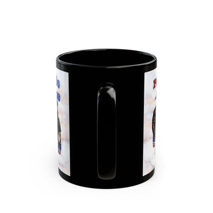 rw&b lives matter - Black Mug (white marble)