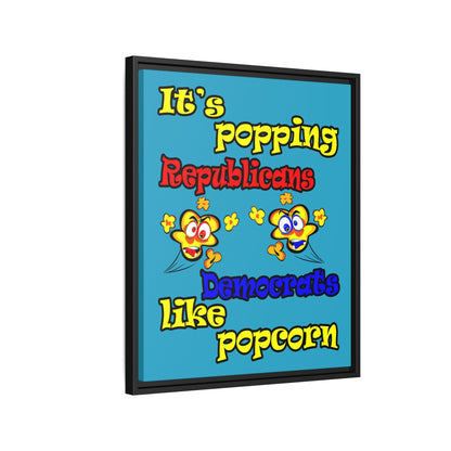 popping like popcorn - framed canvas art (turquoise)