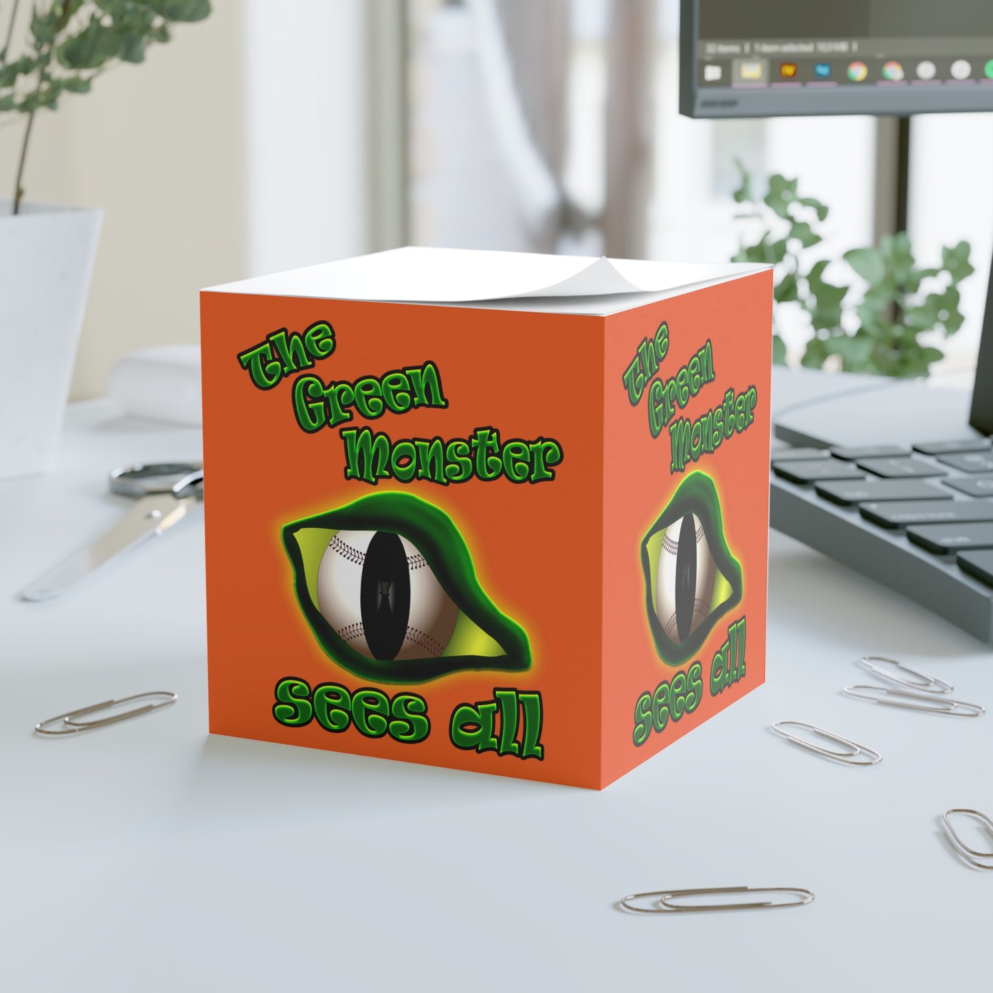 green monster - note cube (orange)