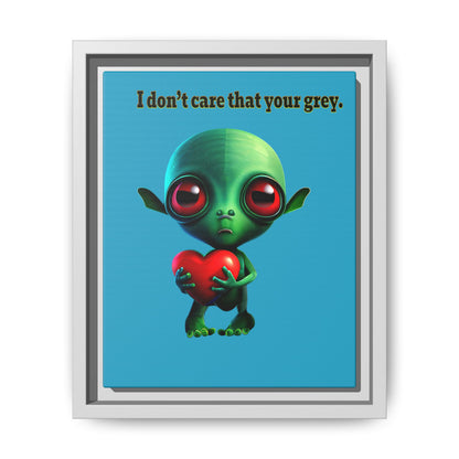I don't care that your grey - framed canvas art (turquoise)