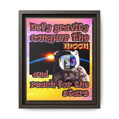 defy conquer reach - framed canvas art (color blur)