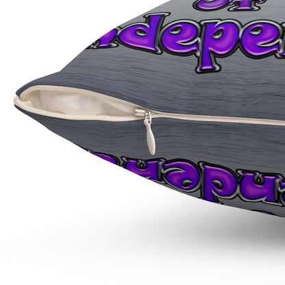 declaration of the independents - Spun Polyester Square Pillow - (brushed nickel)