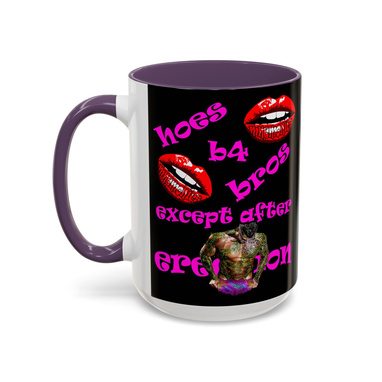 hoes b4 bros - Accent Mug (black)