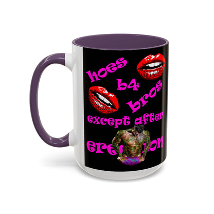 hoes b4 bros - Accent Mug (black)