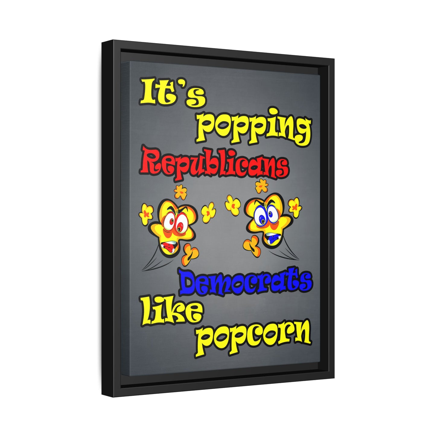 popping like popcorn - framed canvas art (grey-light grey)