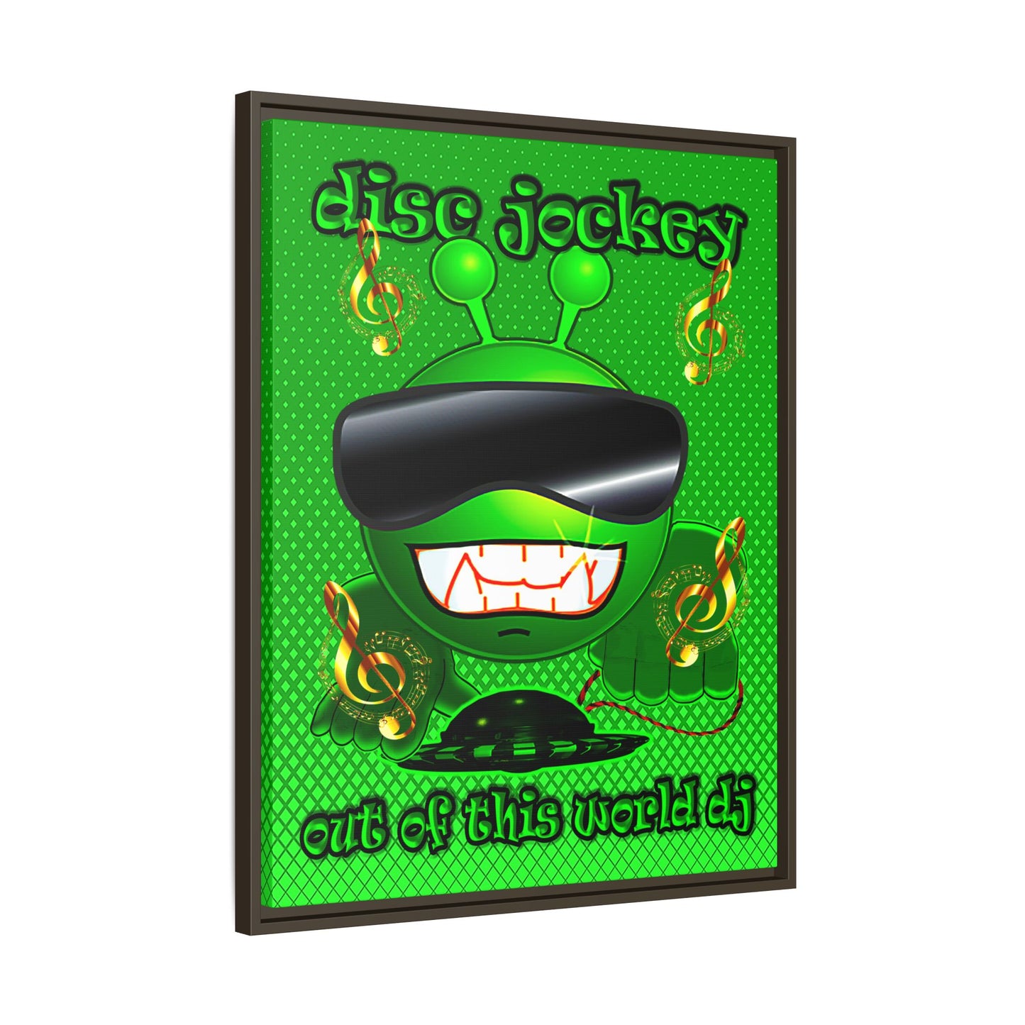 disc jockey - framed canvas art (logo green)