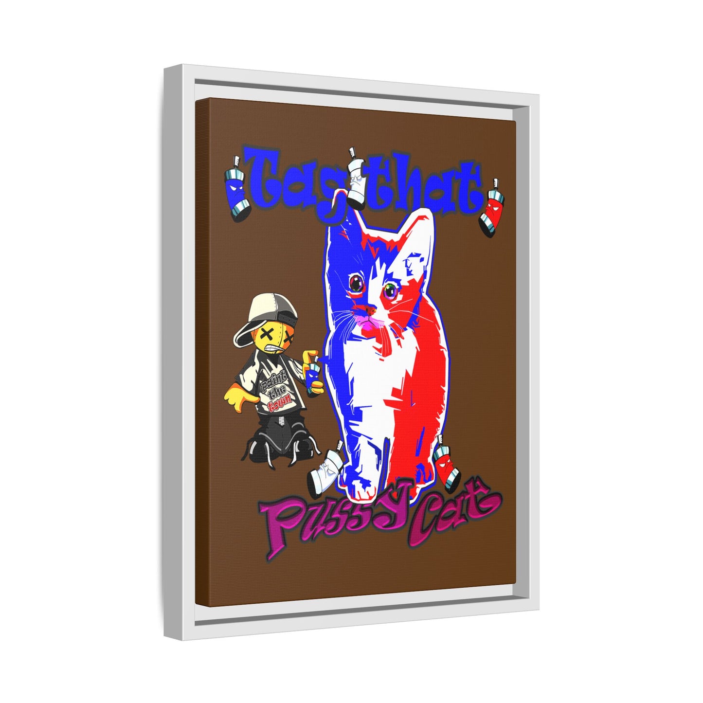 tag that - framed canvas art (brown)