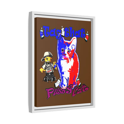 tag that - framed canvas art (brown)
