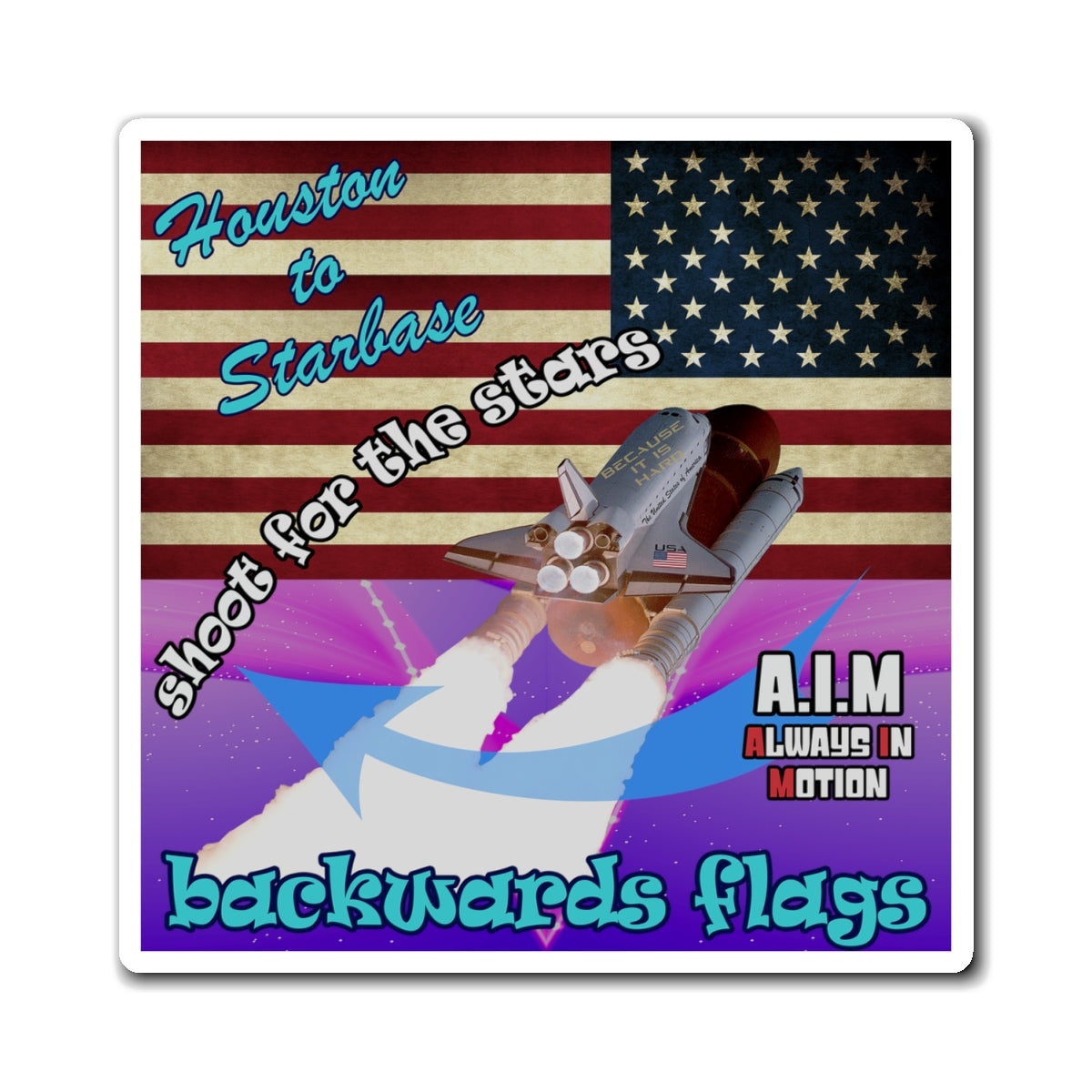 shoot for the stars - Magnets - (purple-pink wave)