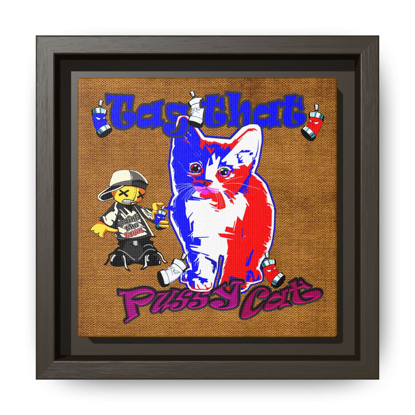 tag that - framed canvas art (brown papyrus)