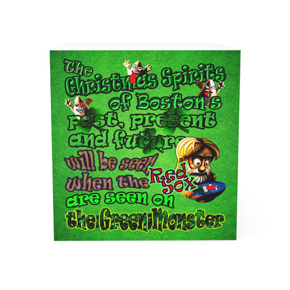 christmas spirits of boston - note cube (green turf)