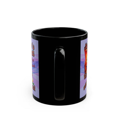 schrodinger's cat - Black Mug (light blue-pink wave)