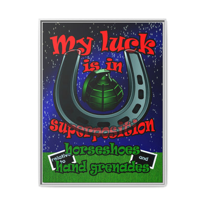 my luck - framed canvas art ('snoops' background)