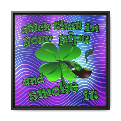 stick that in your pipe and smoke it - framed canvas art (purple wave)