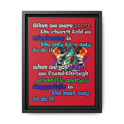 doggystyle - framed canvas art (dark red)
