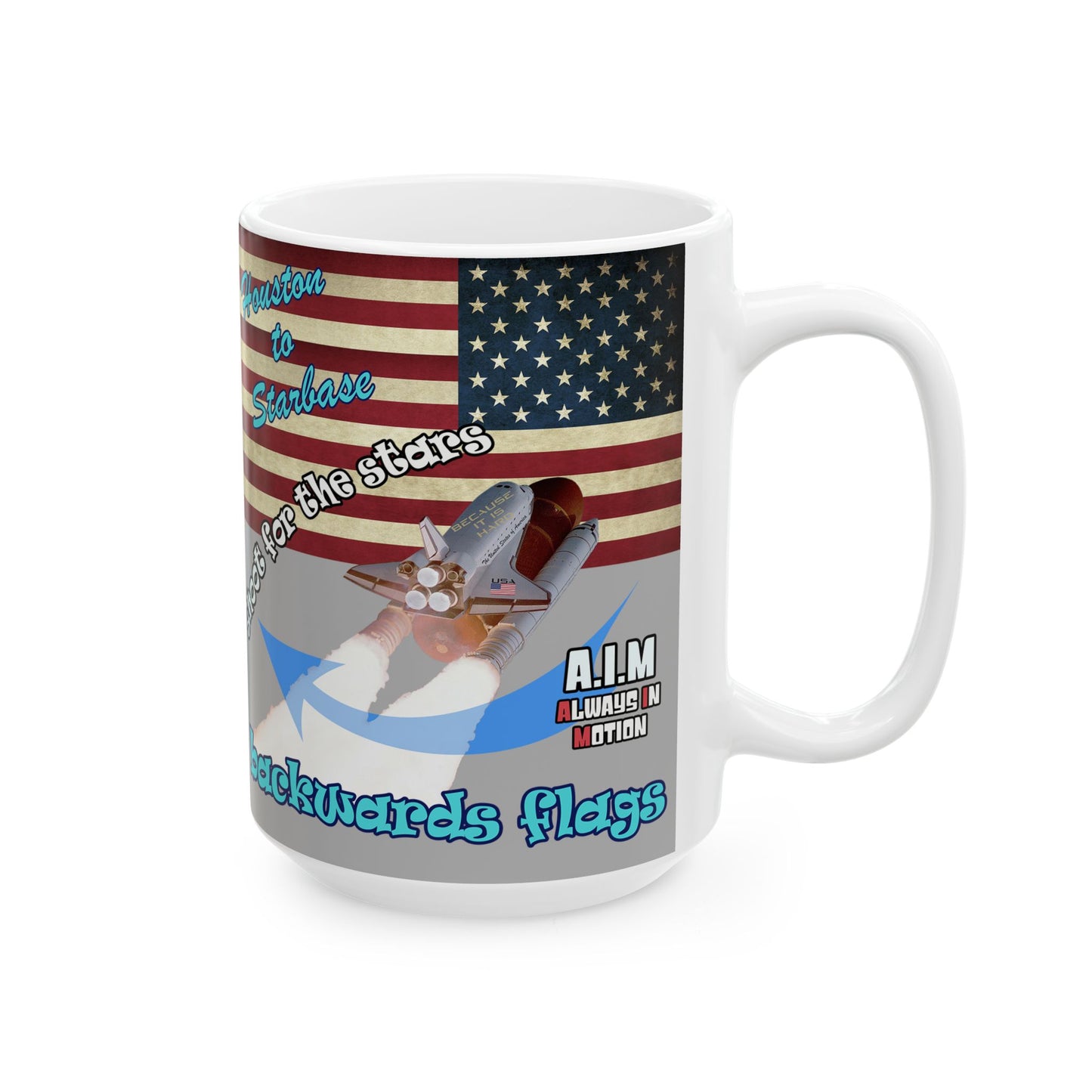 shoot for the stars - White Mug (light grey)